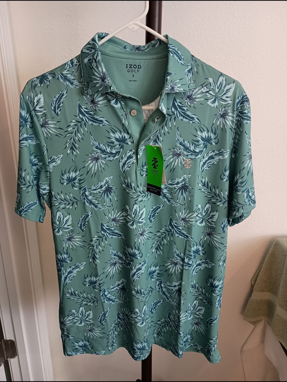 IZOD Men's Small Izod Golf SwingFlex Elite Pro Beryl Green Lightweight Tropical